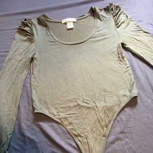 Bodysuit sage color long sleeve